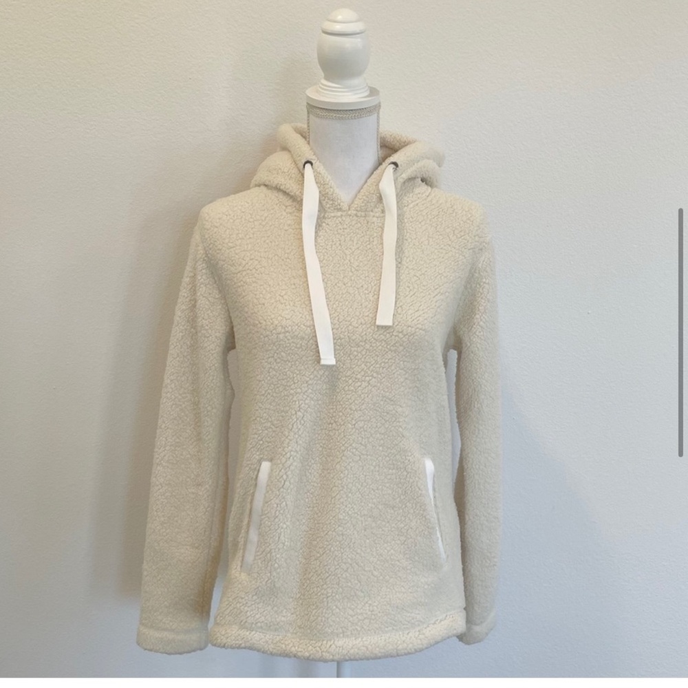 Abercrombie & Fitch soft af sherpa teddy bear hoodie pullover sweatshirt size S - Picture 3 of 6